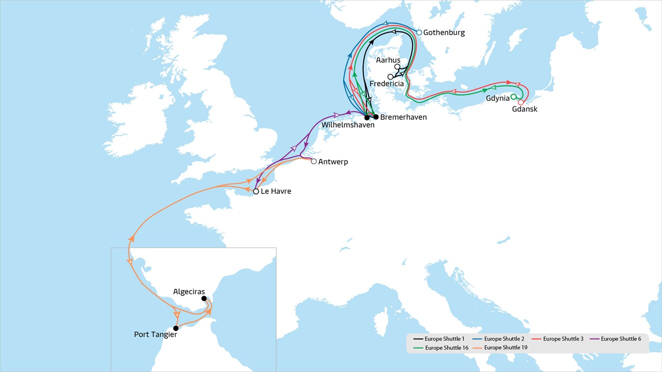 Europe shuttle clusters 1