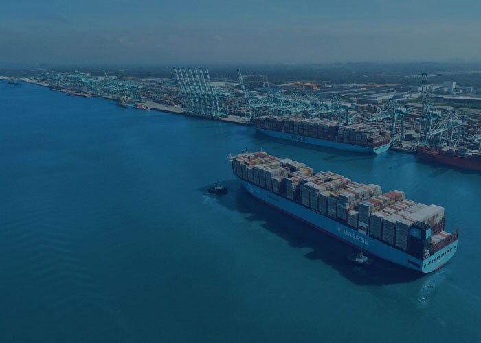 Ship at the container terminal.