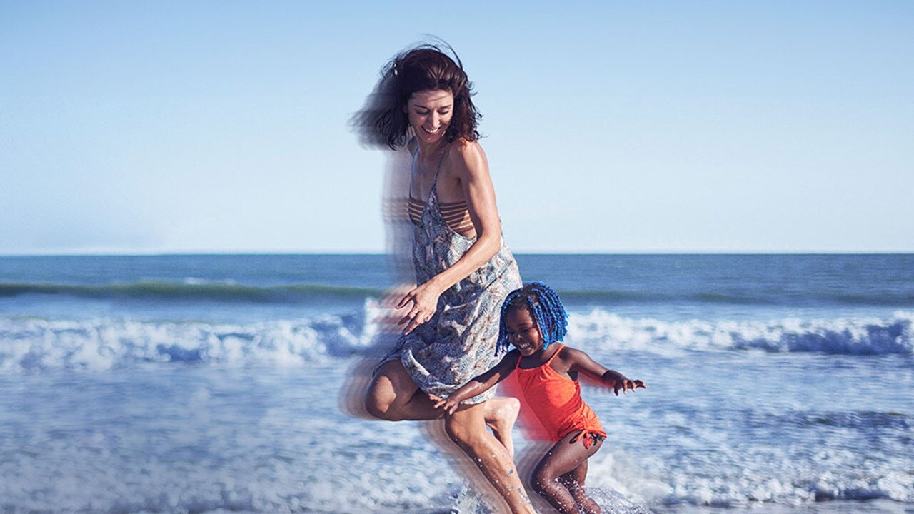 girl walking on beach