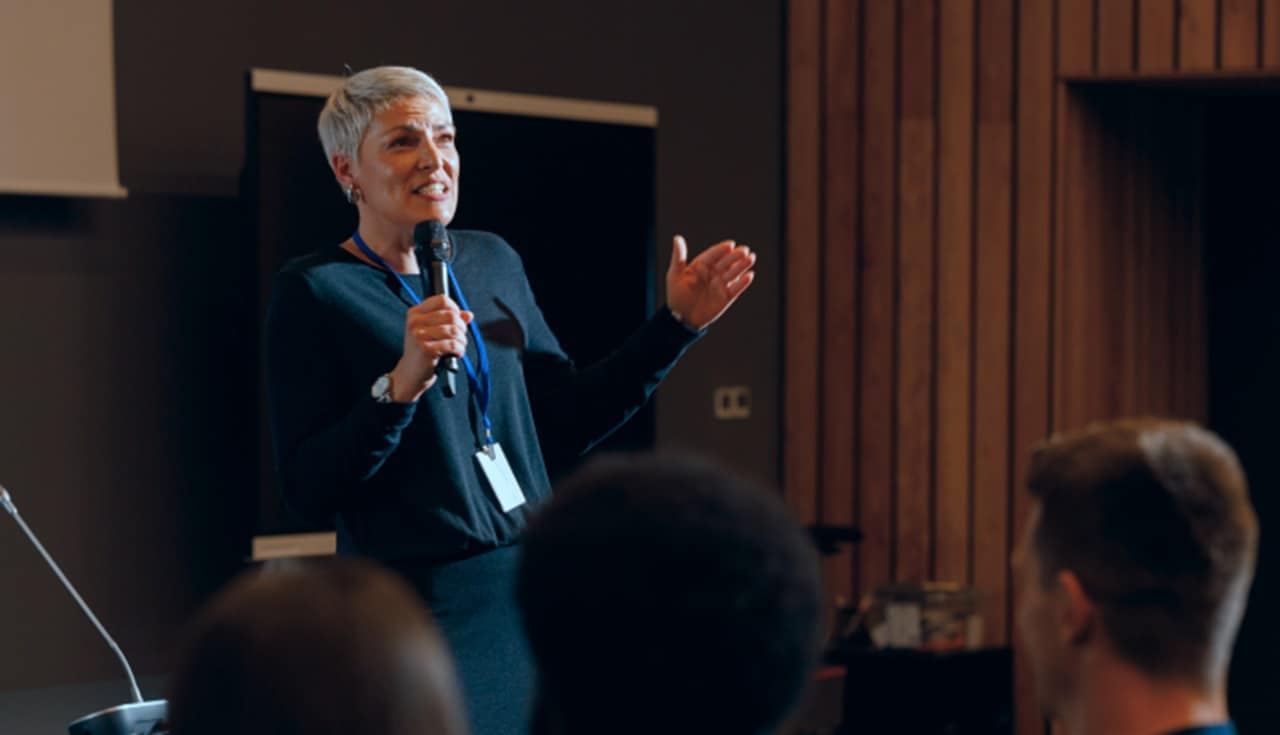 Female giving a speech