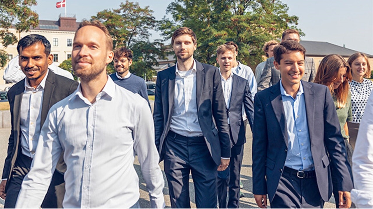 Group of employees walking