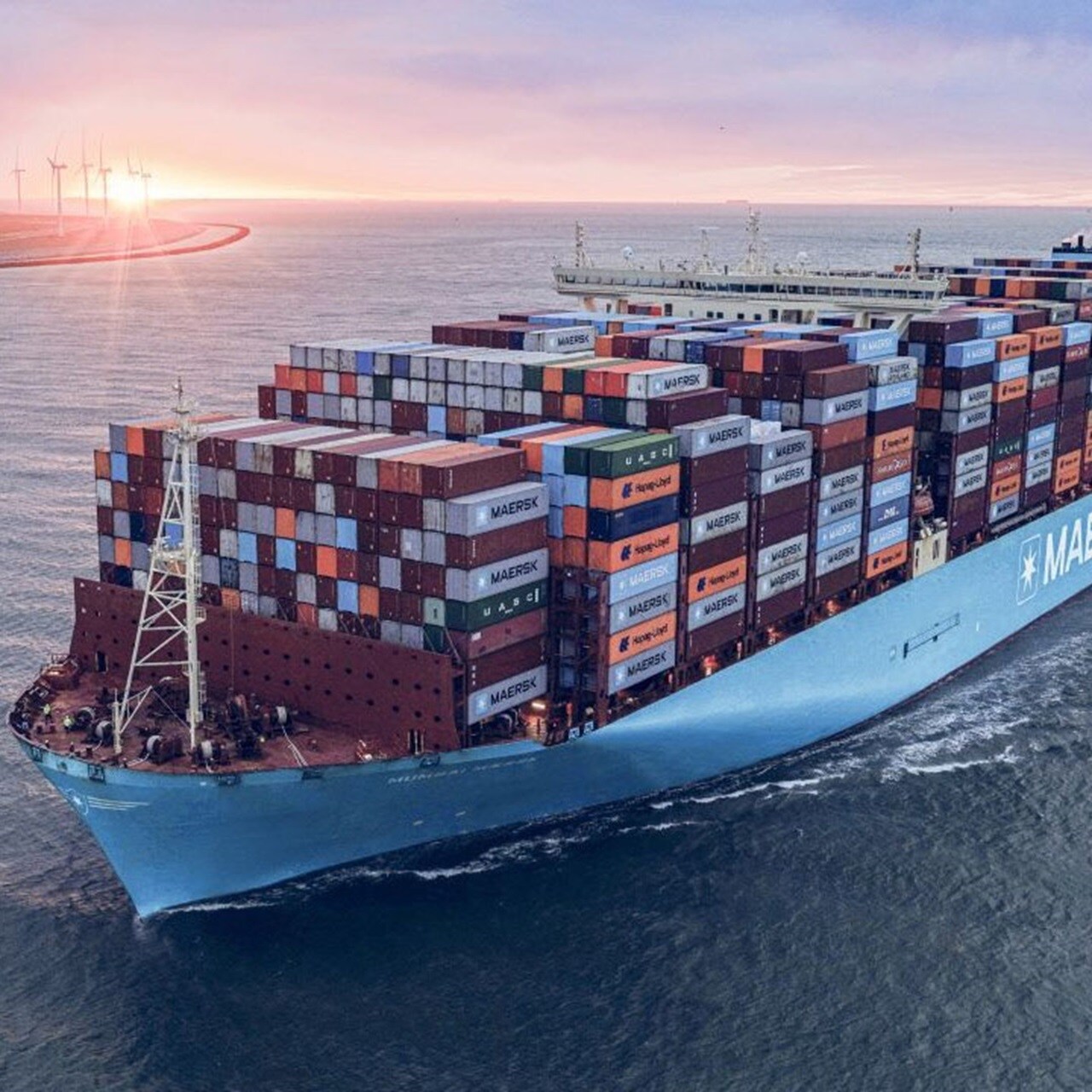 Maersk veseel with containers
