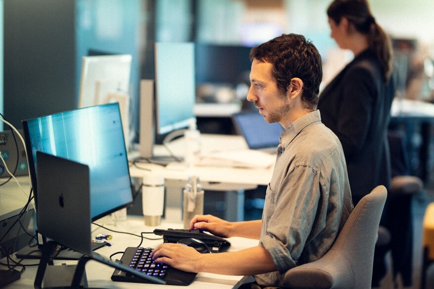 Man working at a computer