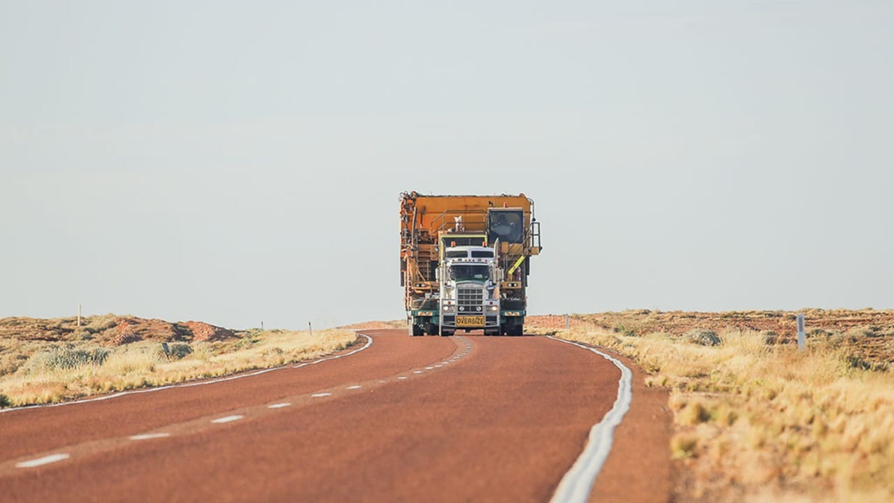 Truck carries oversized cargo