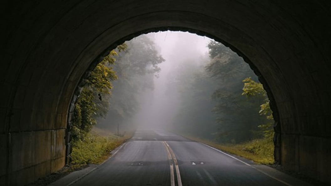 Road through tunnel