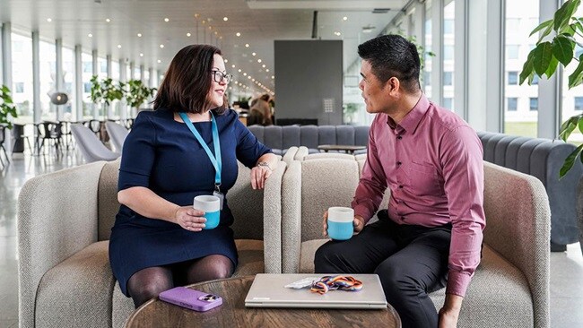 People at office lounge