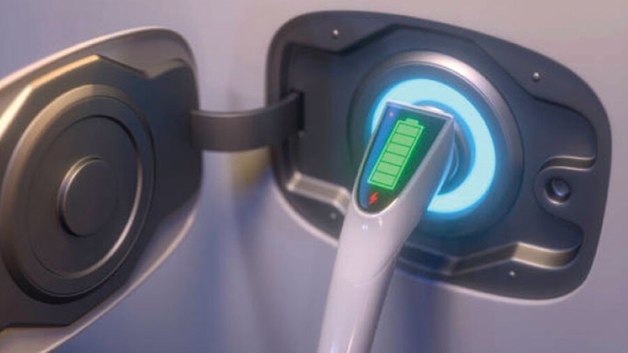 Electric car fully charged