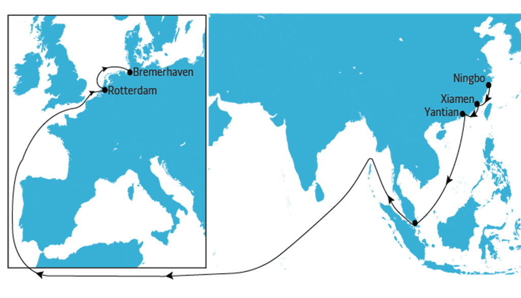 AE1 Westbound map