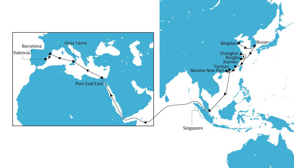 AE11 Westbound map
