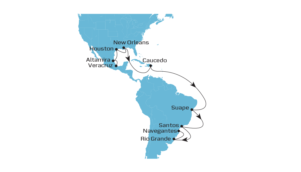 Gulf Express Southbound Map