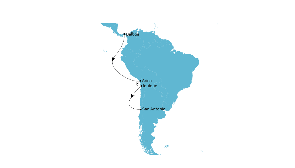 U5A Atacama Southbound map