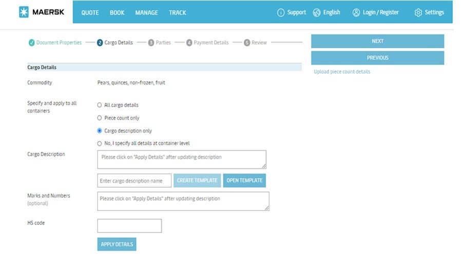 Sea cargo manifest & transhipment regulation