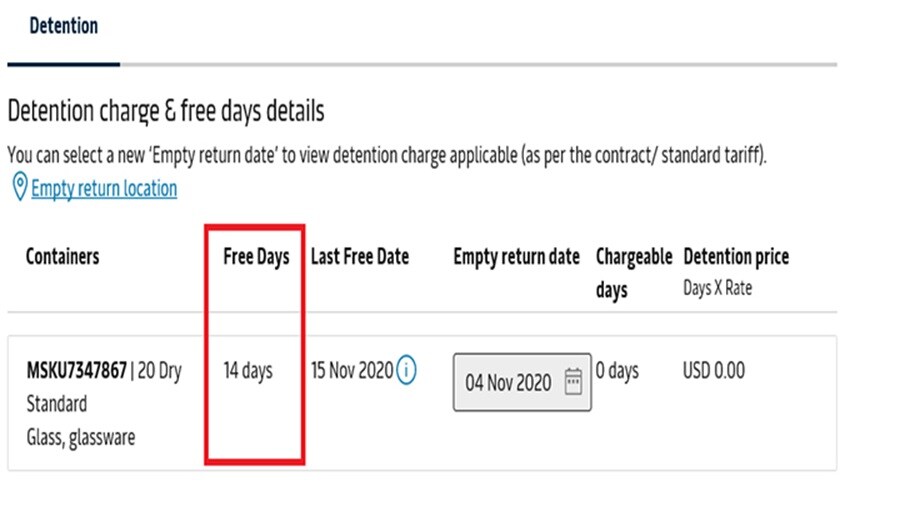 Maersk spot - visibility of dnd conditions