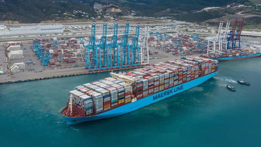 A ship moving on ocean