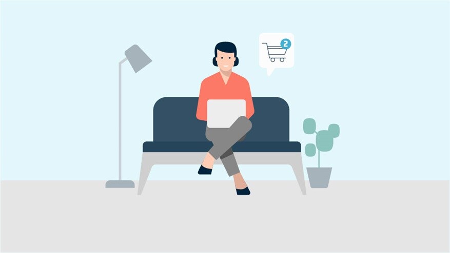 An illustration showcasing retail digital shopping