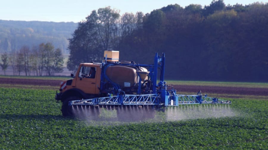 spraying chemicals