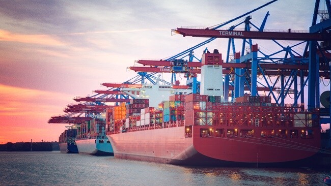ship docked at port