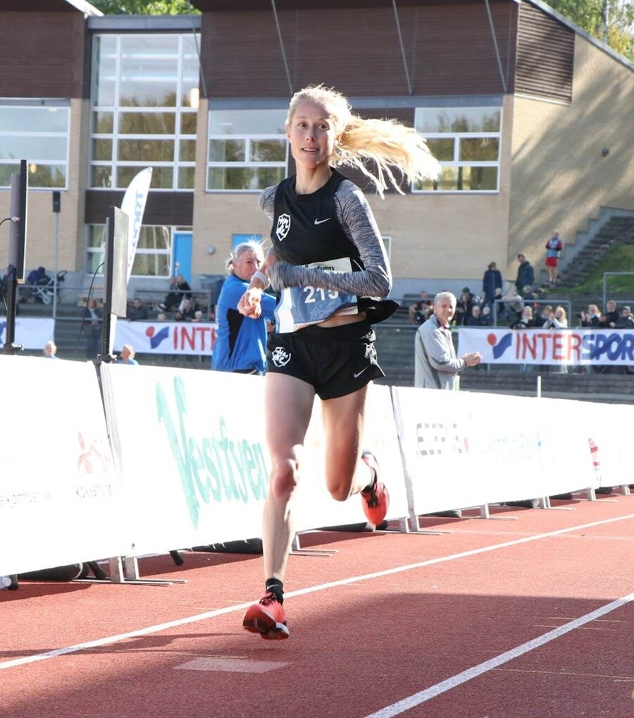 Sandra running the Danish national marathon championship
