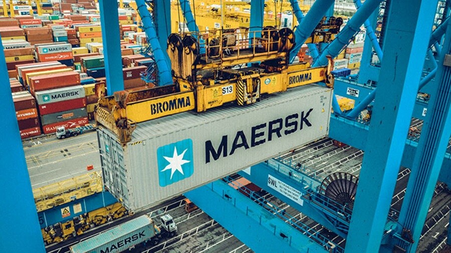 Container on crane