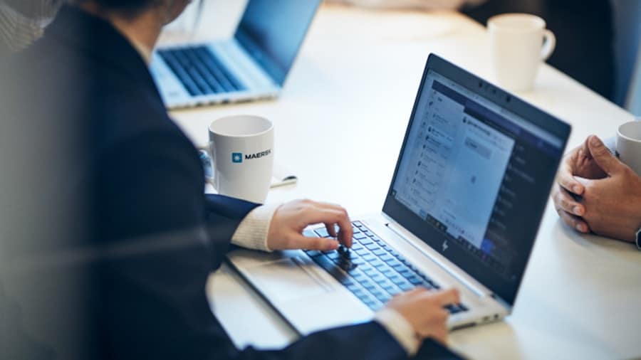 Man working on a laptop