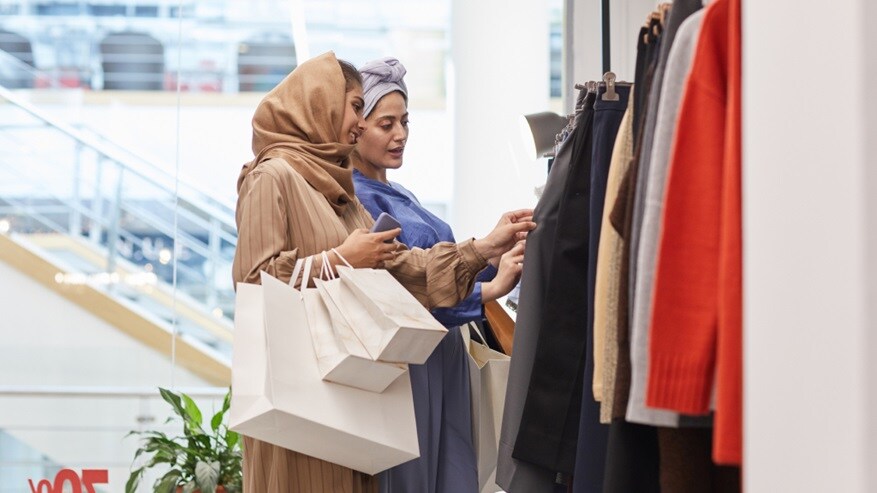 Two women shopping