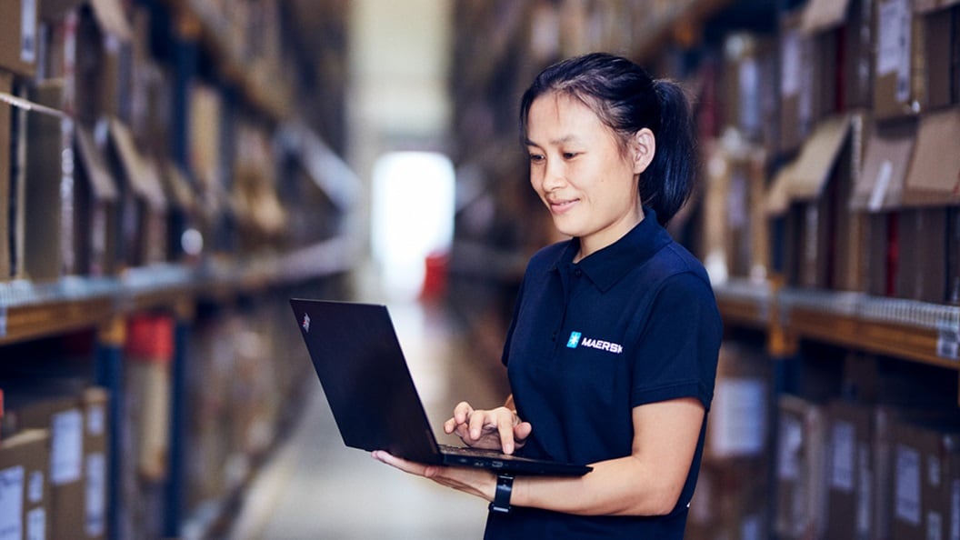 Woman working in warehouse