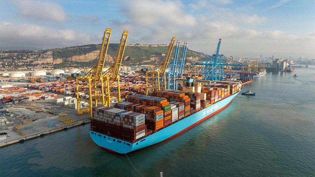 Maersk vessel docking at Barcelona Port
