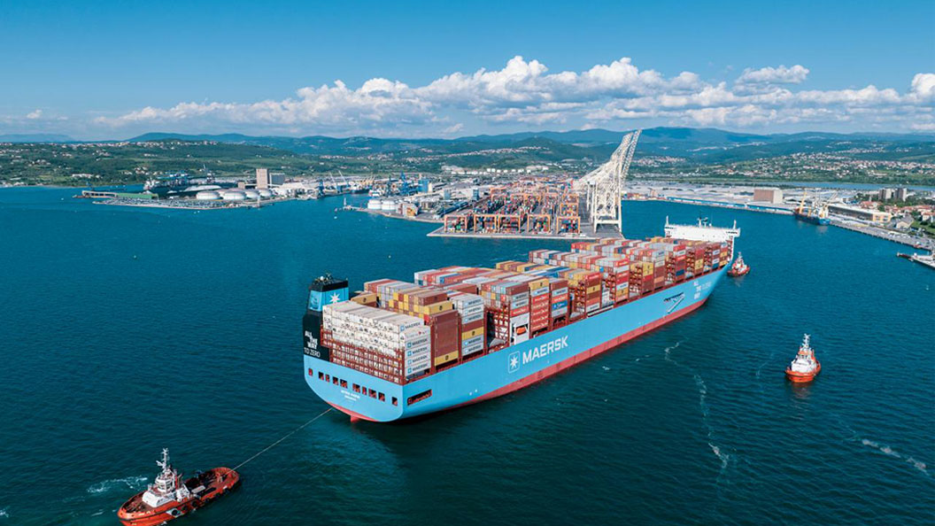 Astrid Maersk vessel arriving at Koper, Slovenia