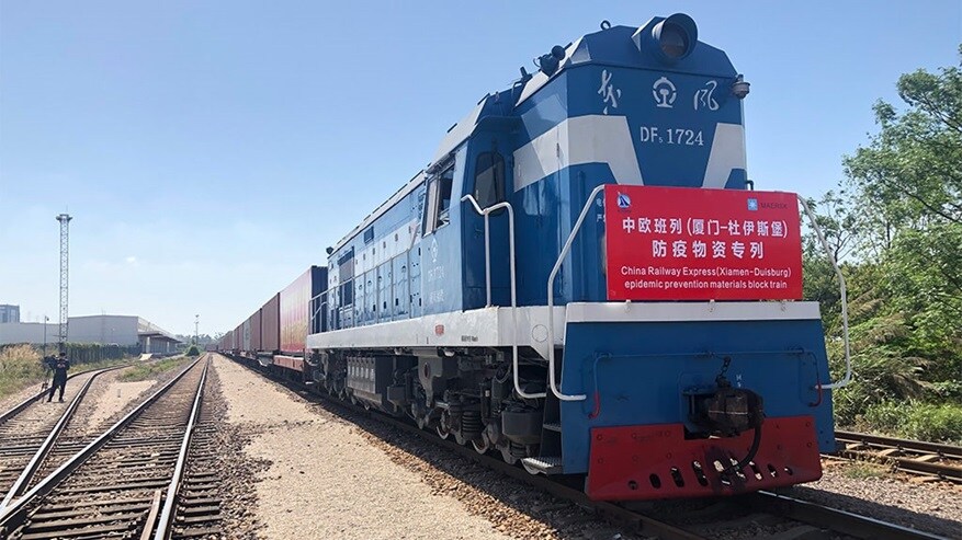 Maersk dedicated block train of medical cargoes, carrying forty-one 40’-container consignment from Xiamen, China to the United Kingdom.