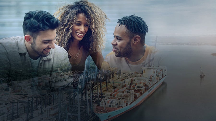 Smiling people at logistics