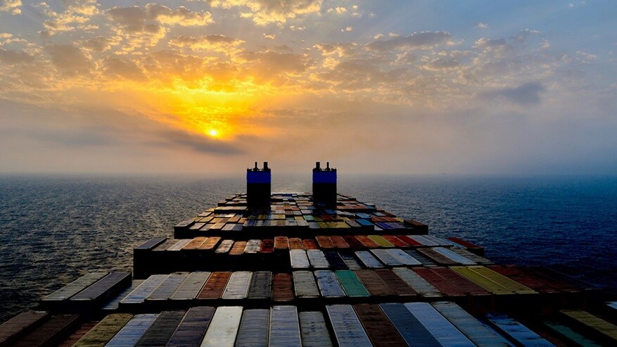 Maersk vessel sea at port